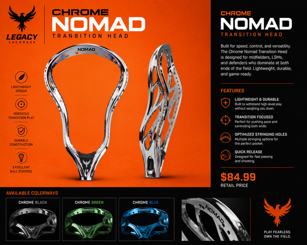 Chrome Nomad Transition Lacrosse Head