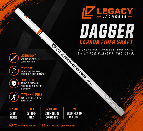 New! Dagger, Carbon Fiber 30' Lacrosse Shaft